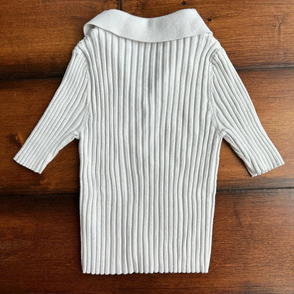 Verge Girl white collared crop top. Size S/M. - Picture 3 of 4